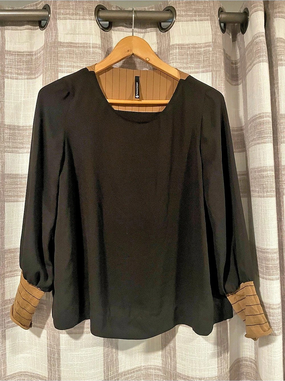 Pier Antonio Gaspari Black Striped Cuff Blouse